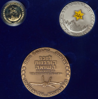 "Remember &acirc;&euro;&brvbar; Never Forget. In Memory of the Holocaust Victims" Set of Gold, Silver and Bronze State Medals