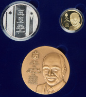 H. M. Hussein King of Jordan 1935-1999, Set of Gold, Silver and Bronze State Medals