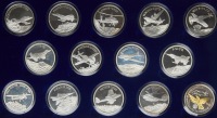 Lot of Fourteen "Airplanes that Made History" Silver State Medals