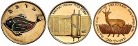 Pot Pouri of 3 Gold State Medals and a Gold Coin