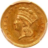 1857 $1 Gold Indian