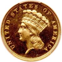 1884 $3 Gold