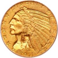 1911 $5 Indian