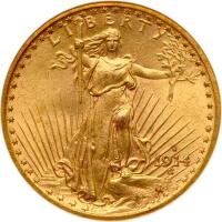 1914-S $20 St. Gaudens NGC MS63