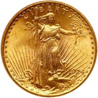 1924 $20 St. Gaudens NGC MS64