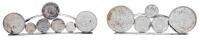 Burma. Pair of Silver Menu Holders made from the famous "Peacock" coinage of 1852