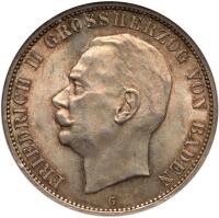 German States: Baden. 5 Marks, 1913-G