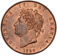 Great Britain. Halfpenny, 1826
