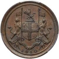 Malay States: Penang. &Acirc;&frac12; Pice (&Acirc;&frac12; Cent), 1810