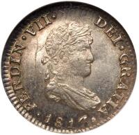 Mexico. &Acirc;&frac12; Real, 1817-Mo JJ