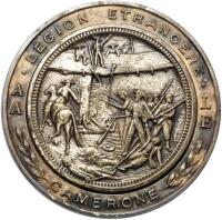 Mexico. Undated pinback medallion in silver colored metal XF