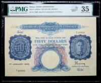 Malaya / British Administration. 50 Dollars, 1942 (ND 1945)