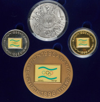 100th Anniversary of the Modern Olympics Set of Gold, Silver, Bronze and Copper-Nickel