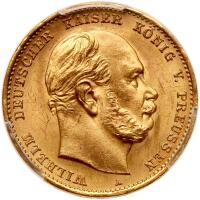 German States: Prussia. 10 Marks, 1874-A
