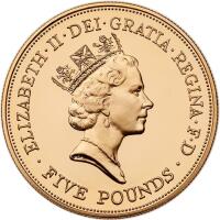 Great Britain. 5 Pounds, 1990