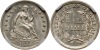 1855 Liberty Seated Half Dime. NGC graded MS64