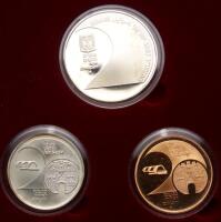 Israel. Gold 10 New Sheqalim plus Silver 1 and 2 New Sheqel, 1987