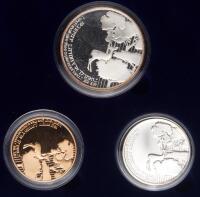 Israel. Gold 10 New Sheqalim plus Silver 2 and 1 New Sheqel, 1989