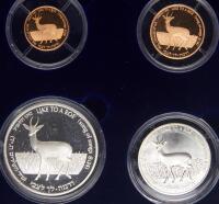 Israel. Gold 5 and 1 New Sheqalim plus silver 2 and 1 New Sheqel, 1992
