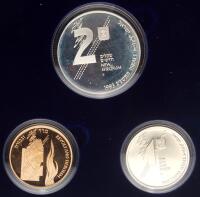 Israel. Gold 10 New Sheqalim plus Silver 1 and 2 New Sheqel, 1993
