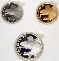 Israel. Gold 10 New Sheqalim plus silver 2 and 1 New Sheqel, 1997