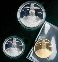 Israel. Gold 10 New Sheqalim plus silver 2 and 1 New Sheqel, 2002