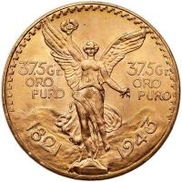 Mexico. 37.5 Grams Pesos (50 Pesos), 1943
