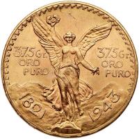 Mexico. 37.5 Grams Pesos (50 Pesos), 1943