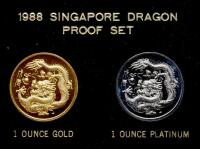 Singapore. 1 Ounce Gold and Platimum Set, 1988