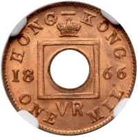 Hong Kong. Mil, 1866 NGC MS66 RD