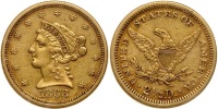 1868 $2.50 Liberty. VF30