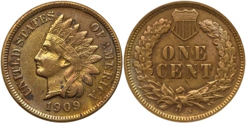 1909-S Indian Head Cent. XF Details