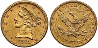 1881 $5 Liberty. EF45