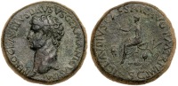 Nero Claudius Drusus, brother of Tiberius. AD 41-2. AE Sestertius (26.3g), 35 mm. Sharpness of VF or better