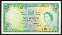 Rhodesia & Nyasaland. British Administration. 1956-60 One Pound