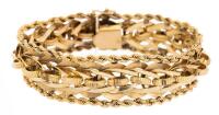 Ladies Striking, 14K Yellow Gold, Rope Twist and Woven Italian Bracelet, Having Impressive Gold Weight