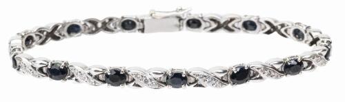 Ladies Beautiful 18K White Gold, Sapphire and Diamond Bracelet, Tasteful, Elegant and Perfect for Any Occasion