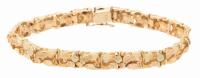 New, Nugget Link Bracelet in 14K Gold is a Knockout for the Gentleman or Lady