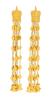 Ladies, Solid, 18K Yellow Gold Thai/Lao/Hmong Style Dangle Earrings. Dramatic and Striking