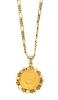 Spectacular Men's or Ladies 20 Peso Gold Coin with Heavy 14K Yellow Gold Chain Necklace and Striking Bezel