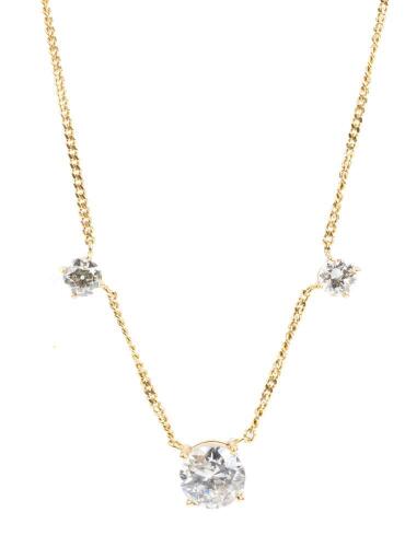 Simple Elegance: Ladies 18K Yellow Gold Necklace Totaling Just at 2 Carats with Center Stone at 1.5 Carats