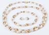 Freshwater and 14K Yellow Gold Bead Necklace, Bracelet and Earrings - 2