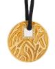 Striking 22K Yellow Gold Contemporary Pendant Evoking Ancient Chinese Coinage.
