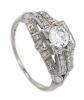 Ladies Antique Platinum Bridal Ring Centered With an Old European Cut, Half-Carat Diamond Accented with Single Cut Diamonds