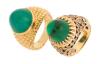 Ladies Pair of 18K Yellow Gold Ring Domed Rings