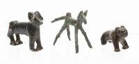 Ancient Iran, Amlash Bronzes of a Ram and Dog. Exceptionally Appealing & One Luristan Zoomorphic Figure That Intrigues.