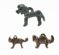 Ancient Iran, Amlash Figural Pendants with Suspension Loops. 9th-8th Century BC, Three Total