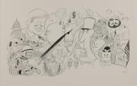 Hirschfeld, Al. "CBS News" Signed & Numbered Lithograph.