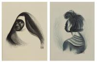 Hirschfeld, Al. "Ebony Sister" & "Seven O'Clock" Signed & Numbered Lithograph.