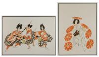 Hirschfeld, Al. "Kabuki: Sugawara" & "Kabuki: Musume" Signed & Numbered Lithograph.